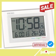 【Direct From Japan】Seiko Clock Alarm Clock Radio Wave Digital Calendar Comfort Temperature Humidity Display White SQ686W SEIKO