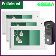 GSEHA Fullvisual Home Intercom System Wired Video Door Phone Bell with Camera IR Leds 7 Inch Monitor +Outdoor Panel 1200TVL Unlock HRWJW
