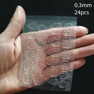 TKS&CO. Nails Jelly Gel Stickers 24 Pcs Jelly Gel 0.3mm Wooden Stick Nail File double side NS