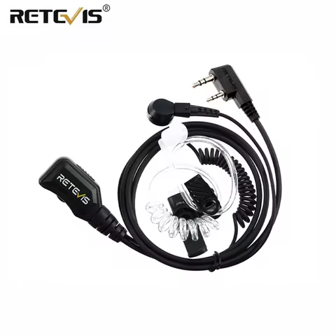 Retevis EAK007 Walkie Talkie RT22 Earpiece 2Pin PTT MIC Covert Acoustic Tube Radio Headest for BaoFe