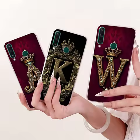 For Huawei Y6p 2020 Case MED-LX9 Popular Crown Letters Soft Silicone Phone Cover For Huawei Y7p ART-