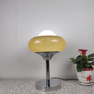 MedievalvintageEgg Tart Table Lamp Bauhaus Style Study and Bedroom Glass Bedside Lamp Retro Warm Lamps