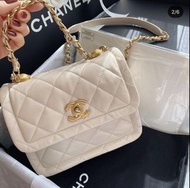 Chanel  2020 新款 小豆腐包 復古 vintage classic flag bag AS2055 beige colour Lambskin 