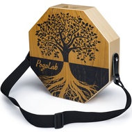 POGOLAB Cajon ทูโทนพกพาได้สำหรับเดินทางกลองไม้พร้อมกับสายปรับได้เครื่องกระทบลักษณะที่เป็นเอกลักษณ์สว