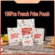 100Pcs Fries Paper Holder Fries Pouch Shawarma Burger Wrapper Greaseproof Paper Graham Bar Packaging