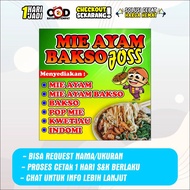 Spanduk/Banner/Backdrop Mie Ayam Bakso Custom Free Desain