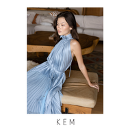 Kemissara Feather tulle Set (Top & Skirt) - New Sky Blue