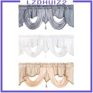 [Lzdhuiz2] Short Curtain with Tassel Small Window Curtain Decoration Breathable Rod Pocket