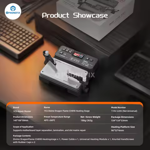 YCS CH898 Preheating Station Dual Digital Display 40-260°C Adjustable Constant Temperature Fast Heat