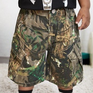 Baby Boys Street-Style Vintage Outdoor Casual Camouflage & Tree Branch Pattern Baggy Jeans Shorts, C