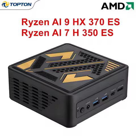 D12 Ultra Gaming Mini PC OCuLink AMD Ryzen AI 9 HX 370 ES AI 7 PRO 350 ES 2x2.5G LAN 2xNVMe Desktop 