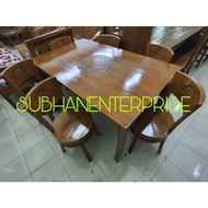 [Teak Wood] Dinning Table 6 Chairs/Meja Makan Kayu Jati 6 Kerusi