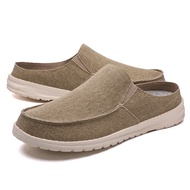 Y.Zuan รองเท้าผ้าใบแฟชั่นผู้ชาย ผ้าใบ รองเท้าผ้าใบเปิดส้น 39~48 รองเท้าไซส์ใหญ่ slip on sandals 45