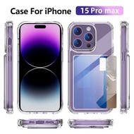 Transparent with Side Card Holder Protective Case for IPhone 15 Pro Max 14 Plus 13 Pro 12 11 Pro XS Max Drop-proof Acrylic Wallet Shockproof Case