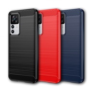 Xiaomi Mi 12 11 Lite 12S 11 ULtra Luxury Soft Silicone Shockproof TPU Back Cover For Xiaomi Mi 12T 12 13 11T Pro Brushed Carbon Back Fiber Shockproof Silicone Bumper Case