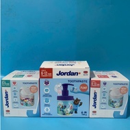 Jordan Refill toothpaste for children with Grape and Strawberry flavor step 1 for children 0-6, 6-12