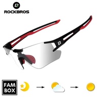 Rockbros Photochromic Lens Sports Bicycle Glasses - 10112 - Black Red