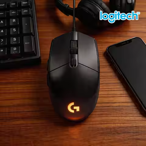 Logitech G203 Prodigy Wired Gaming Mouse 8000 DPI RGB Lighting 6 Buttons 1ms Response 2.1m Cable Gam