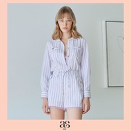 [asv pf25] Karen Long Sleeve Shirt เชิ้ตผู้หญิง แขนยาว คอบัว แต่งกระเป๋าหน้า แต่งเทปลูกไม้ กระดุมหน้