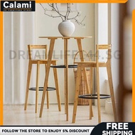 DJY Bar Counter Home Use High Foot Bar Counter Table Small Round Table Living Room Leisure Milk Tea 