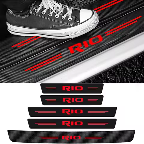4PCS Car Door Threshold Decals Carbon Fiber Stickers for RIO 2 3 K2 K3 K5 K4 Seltos KX3 Ceed Protect