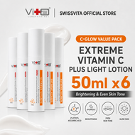 [Swissvita C-Glow Value Pack] Extreme Vitamin C Plus Light Lotion 50ml x6 | Brightening & Even Skin 