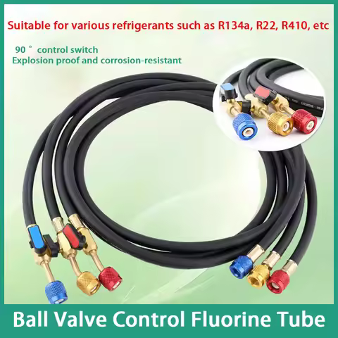 Air Conditioner Fluorine Tube With Ball Valve Switch Car Refrigerant Snow Type R410 R22 R32 R134 Ref