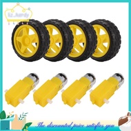 4PCS DC Electric Motor + Plastic TT Motor Tire Wheel Dual Shaft Gear Motor TT   for  Smart Car