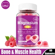 SOFTHER Magnesium Gummy Support Mineral Supplement for Boost Immunity Natural Sleep Raspberry Flavor