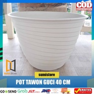 Wasp Pot 40 White Jar/ Thread Motif Pot 40/ Two Beetle Pot 40 cm Se INDONESIA