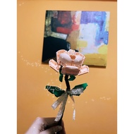Pluck เลโก้ดอกไม้ DIY ดอกทานตะวันอาคารบล็อกดอกไม้ พร้อมฝาครอบป้องกัน บล็อกเลโก้ ของขวัญที่ดี