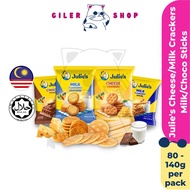 Julie's Cheese Crackers 160g Julie's Milk Crackers 100g Julie's Milk & Chocolate Flavoured Sticks 80