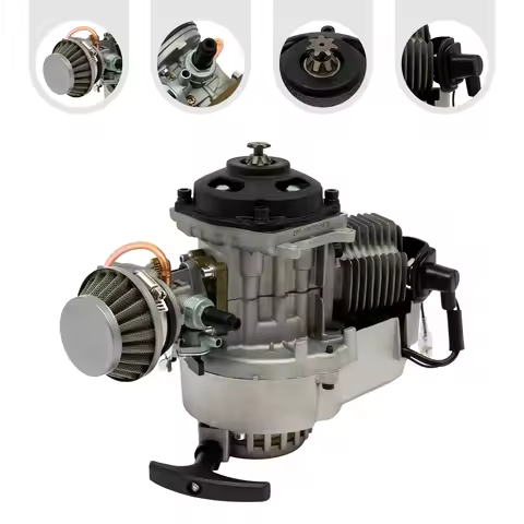 49CC 2-Stroke Mini Dirt Bike Engine 3HP 1.9KW Single Cylinder Air Cooled Hand Pull Start Engine Repl