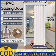 PVC Folding Door Accordion Sliding Door Bedroom Study Silent Door Bathroom Kitchen Sliding Door