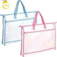 SUBEI1 A3 Project Bag, Mesh PVC Large Capacity Mesh Art Bag,  Multifunctional Thickened Waterproof S