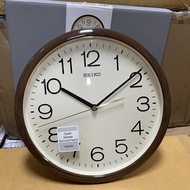 Seiko Clock QXA808B Decorator Brown Marble Casing Cream Dial Analog Quiet Sweep Silent Movement Wall Clock QXA808