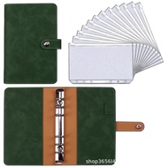 A6 Macaron 6-Hole PU Leather Loose-Leaf Handbook Cash Building Book Cash Classification Index Sticke