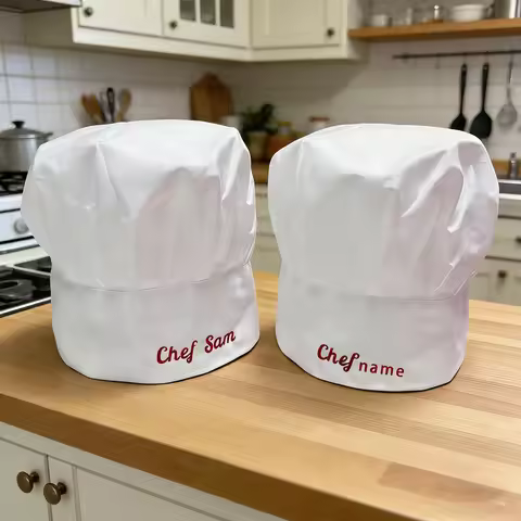 1 Piece Custom Adjustable Chef Hat, Personalized Name, Chef Gift, High-Quality Adjustable Elastic Ba