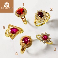 Zircon Gemstone 916. Gold Tunang Ring