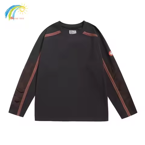 2026 All Seasons Classic Letters Logo Embroidery CAV EMPT Long Sleeve T-Shirts Men Women Brown Patch