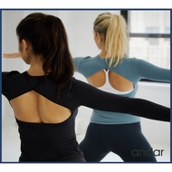 [ANDAR] Back angle long sleeve Women Clothes korea style Work out clothes Andar Yoga Sports wear Pil