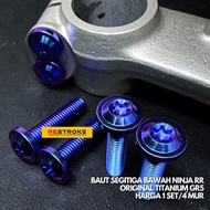 ORIGINAL NINJA RR OLD NEW ZX150 TITANIUM GR5 LOWER TRIANGLE BOLT SET