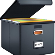 Leather File Storage Organizer Box Office File Storage Box Foldable Household File Storage Box-GUGU'