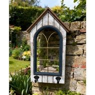Garden Decoration Balcony Fake Window Wall Decoration Wooden Iron Art Hanging Window Retro Distresse