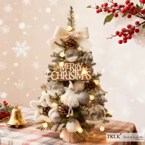 1pc Small Artificial Christmas Tree, 45cm-Tall Table Christmas Tree(NO BATTERY), Ideal for Christmas