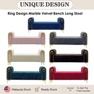 UNIQUE DESIGN Ring Stool Bench Chair Marble Velvet/Kerusi panjang dengan design round ring
