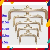 8.5cm~18cm Square Shape Gold Purse Frame / Kisslock Kiss Lock Frame Kiss Lock Handbag Kiss Lock Bag 