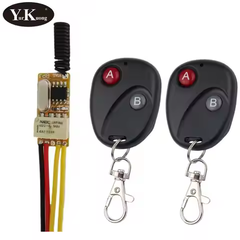 3.7V Mini RF Remote Switch 433 315 4.2V 4.5V 5V 6V 7.4V 9V 12V Small Relay Contact Wireless Switches