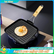In stock-Frying Pan Cast Iron Non-Stick Griddle Pan for Cooking Baking Grilling Stove Oven Cast Iron