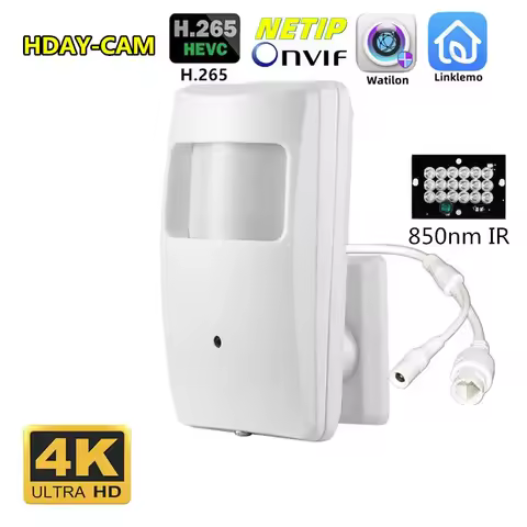 850nm PIR IP Camera POE 4K 8MP 5MP 4MP Night Vision Mini Indoor 18 IR LED Onvif H.265 Security Syste